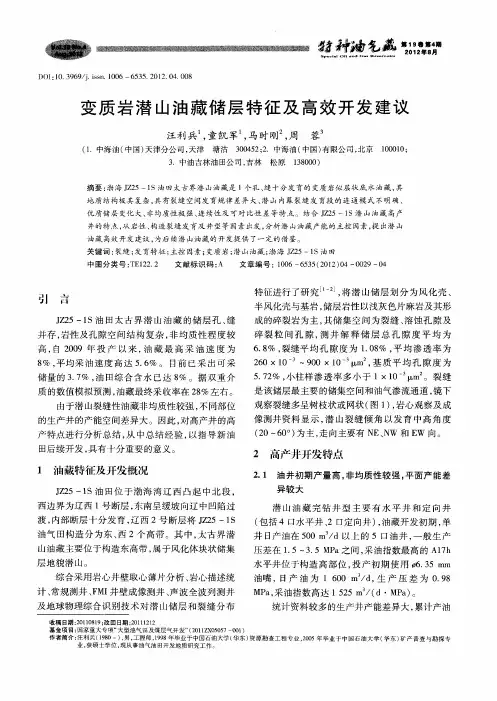 变质岩潜山油藏储层特征及高效开发建议