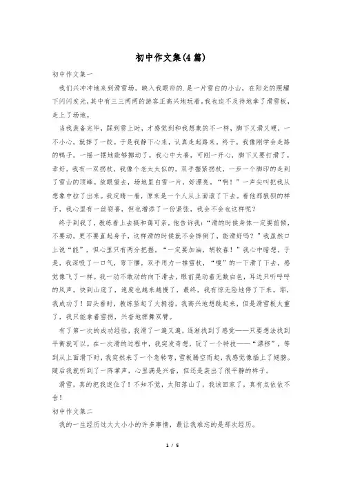初中作文集(4篇)