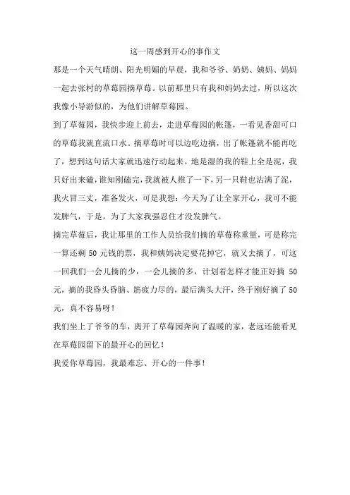 这一周感到开心的事作文