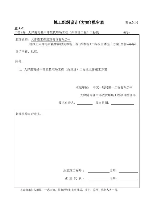 报审表封皮