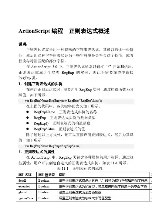 ActionScript编程  正则表达式概述