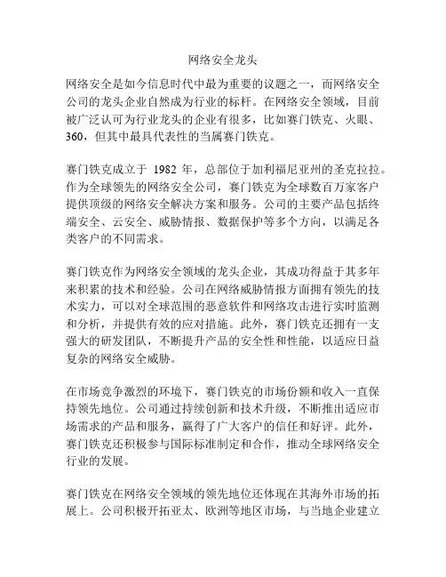 网络安全龙头