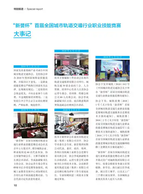 “新誉杯”首届全国城市轨道交通行业职业技能竞赛大事记