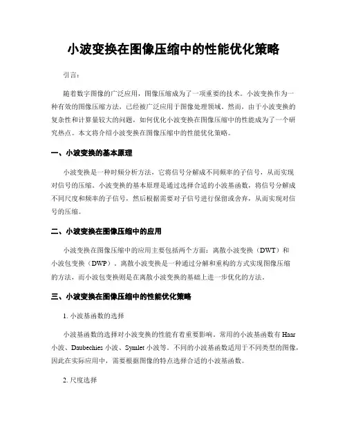 小波变换在图像压缩中的性能优化策略