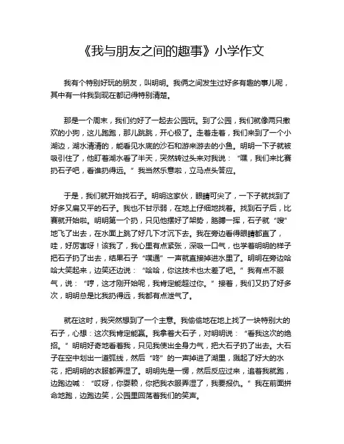 《我与朋友之间的趣事》小学作文