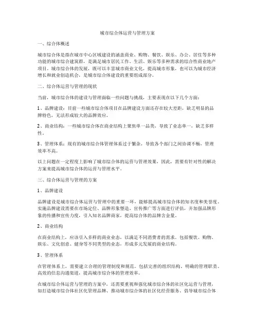 城市综合体运营与管理方案