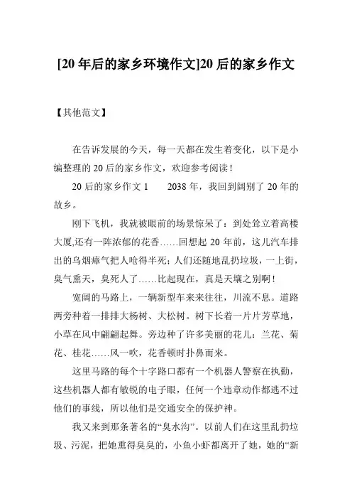 [20年后的家乡环境作文]20后的家乡作文