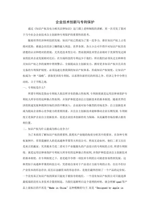 企业技术创新与专利保护