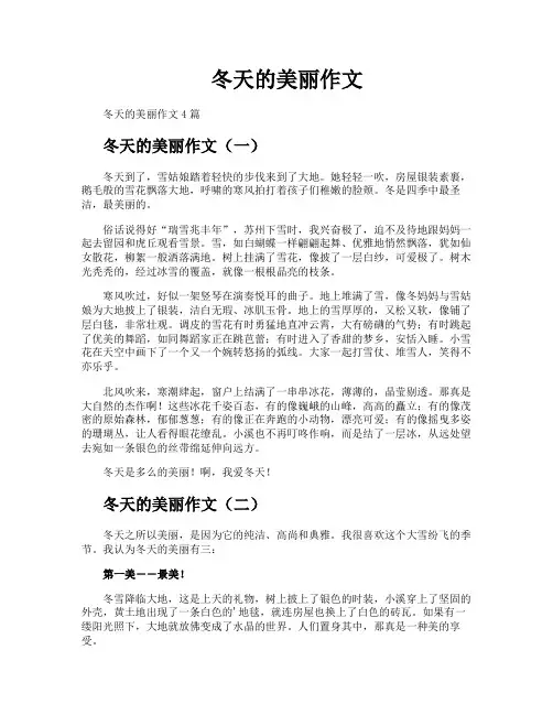 冬天的美丽作文