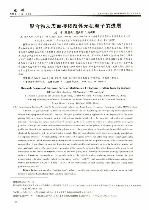 聚合物从表面接枝改性无机粒子的进展