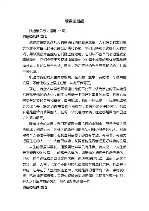 狼道读后感