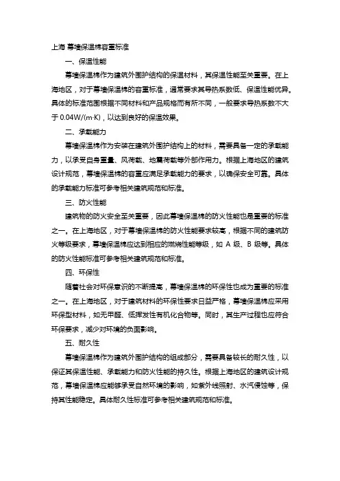 上海 幕墙保温棉容重标准