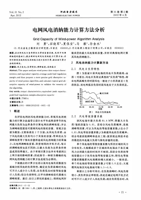 电网风电消纳能力计算方法分析