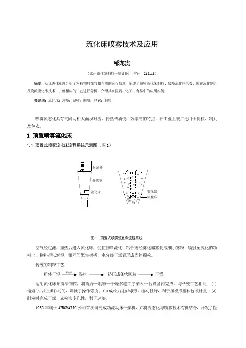 流化床喷雾技术及应用