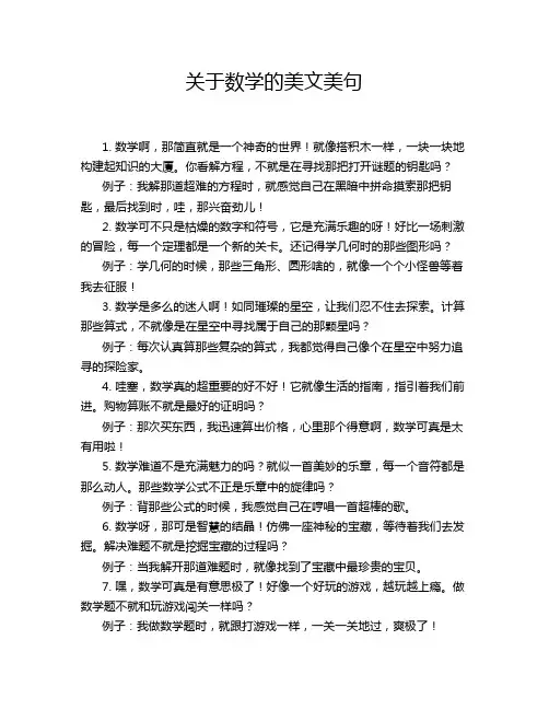 关于数学的美文美句