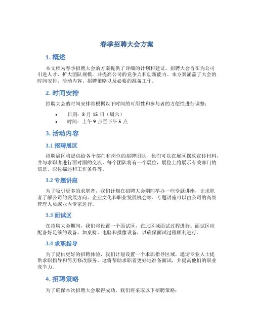 春季招聘大会方案
