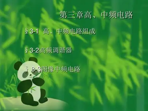 第三章电视机高、中频电路
