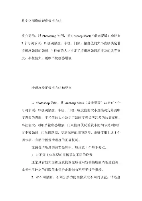 数字化图像清晰度调节方法