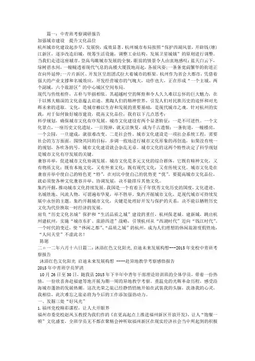 中青班考察报告