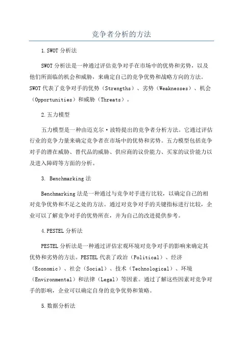 竞争者分析的方法