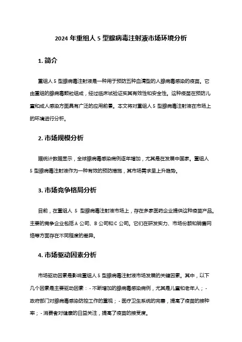 2024年重组人5型腺病毒注射液市场环境分析