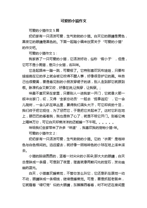 可爱的小猫作文