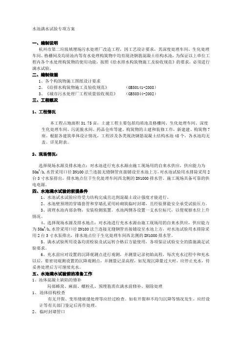 水池满水试验专项