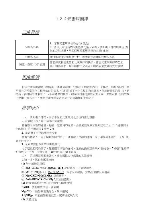 122 元素周期律教案(人教版化学必修2).docx