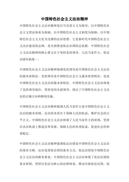 中国特色社会主义法治精神