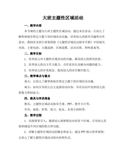 大班主题性区域活动