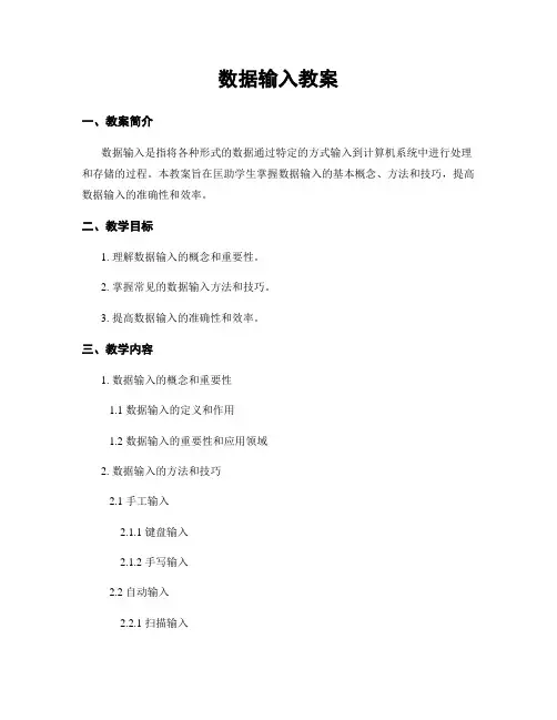 数据输入教案