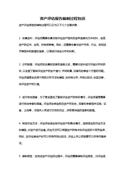 资产评估报告编制过程包括