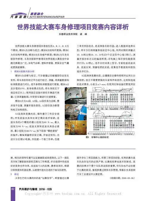 世界技能大赛车身修理项目竞赛内容详析