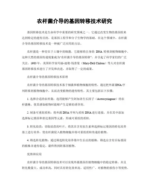 农杆菌介导的基因转移技术研究