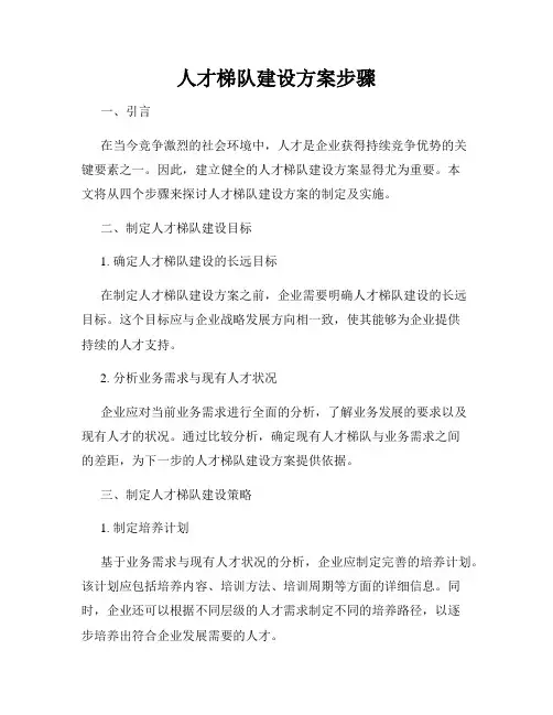 人才梯队建设方案步骤