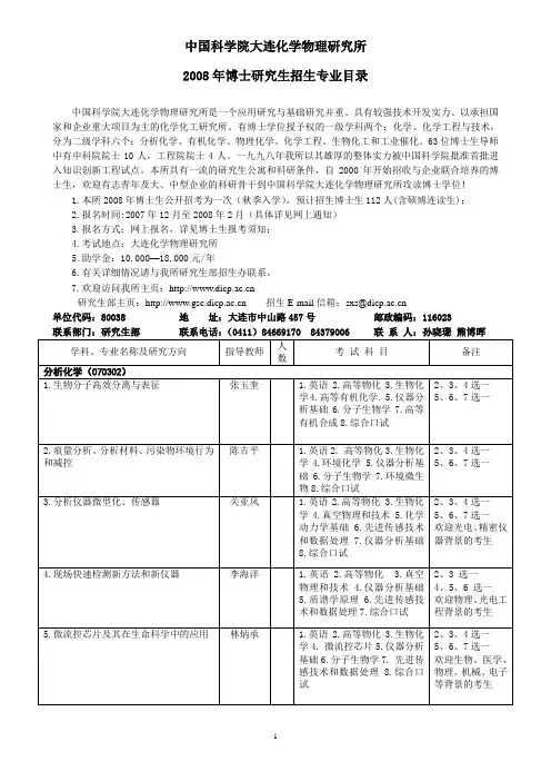 中国科学院大连化学物理研究所