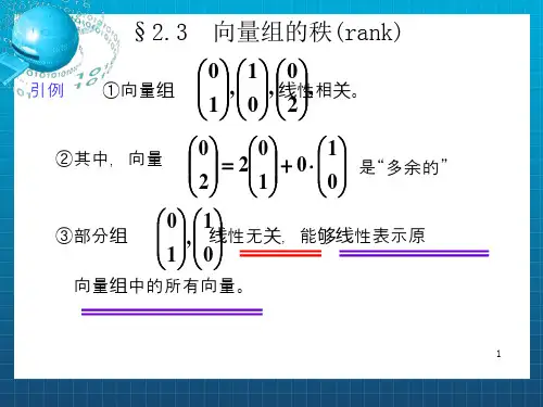 线性代数23向量组的秩