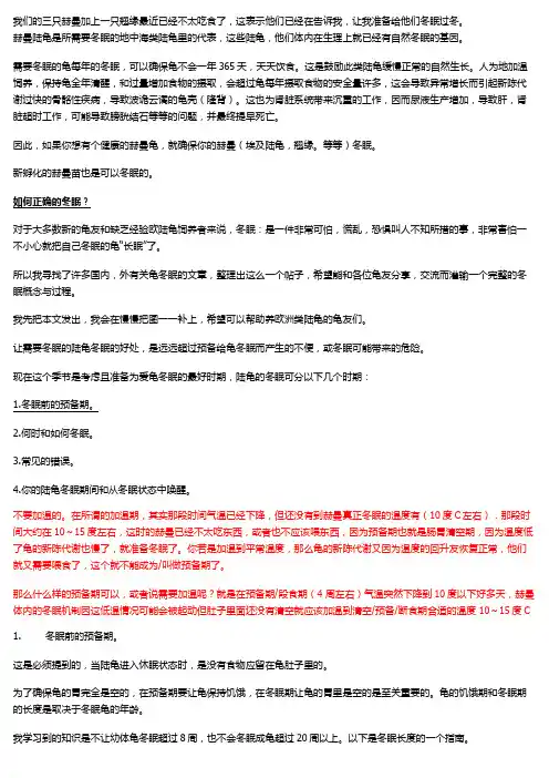 赫曼陆龟冬眠