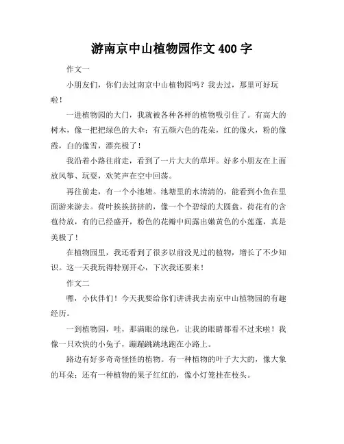 游南京中山植物园作文400字