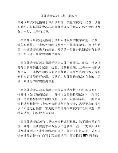 体外诊断试剂二类三类区别