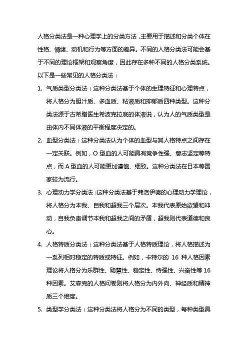 人格分类法