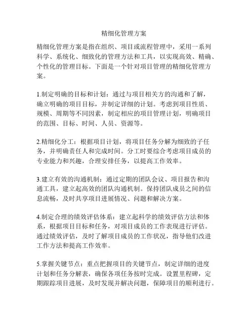 精细化管理方案