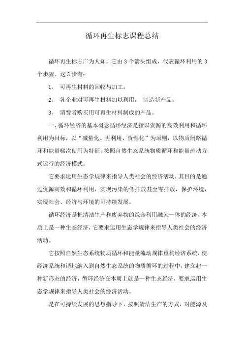 循环再生标志课程总结