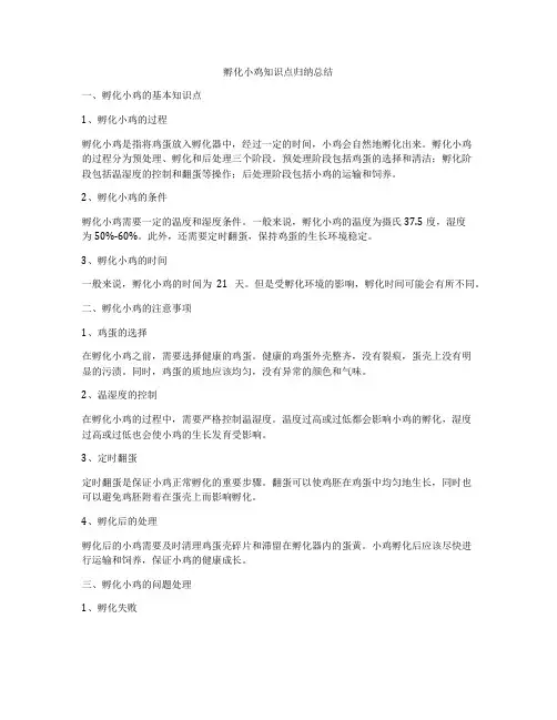 孵化小鸡知识点归纳总结