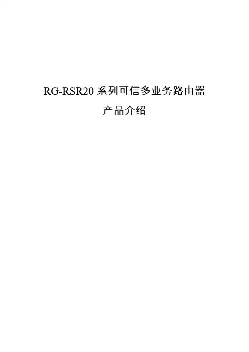 RSR20系列可信多业务路由器产品介绍