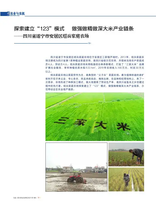 探索建立“123”模式 做强做精做深大米产业链条——四川省遂宁市安居区绍兵家庭农场