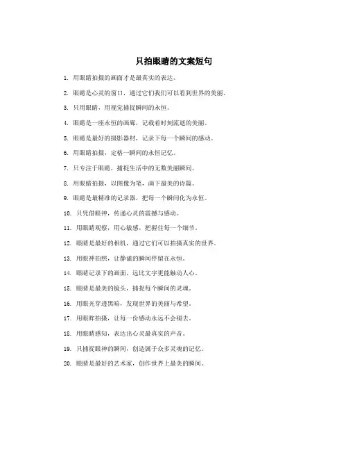 只拍眼睛的文案短句