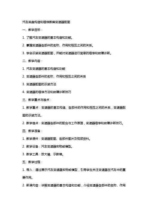 汽车底盘构造和维修教案变速器配图