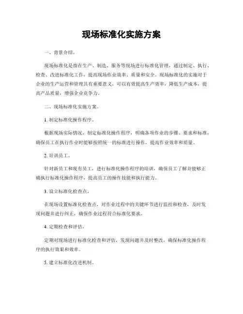 现场标准化实施方案