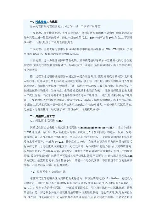 污水处理方法和工艺流程